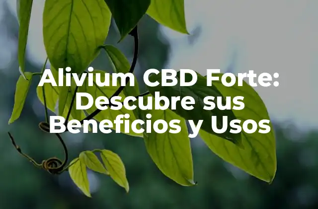 Alivium Cbd Forte: Descubre Sus Beneficios y Usos