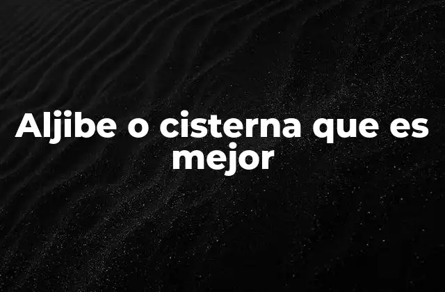 Almacenamiento de agua: opciones tradicionales y modernas