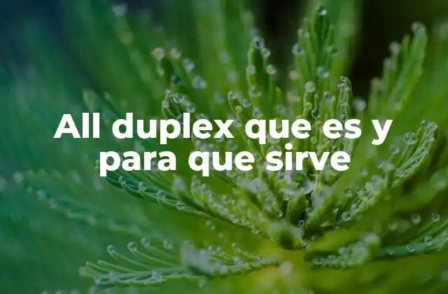All Duplex que es y para que Sirve