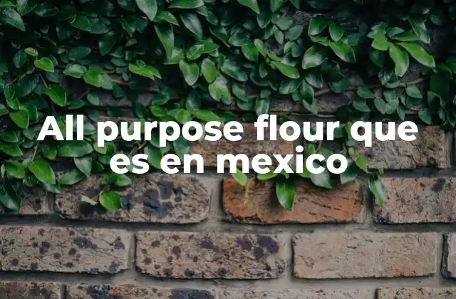 All Purpose Flour que es en Mexico