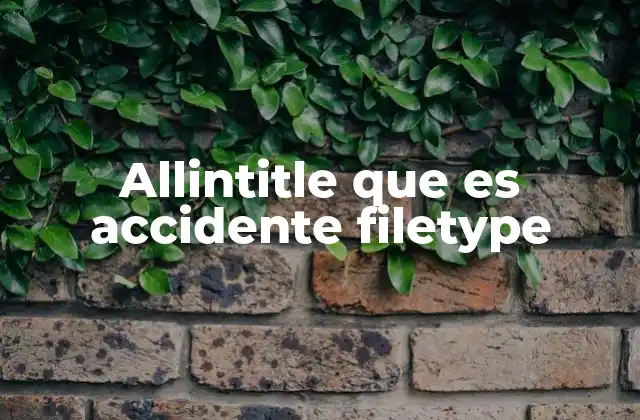 Allintitle que es Accidente Filetype 2 Cómo funciona allintitle y su importancia en búsquedas especializadas