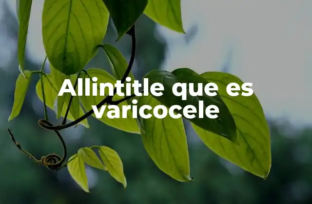 Allintitle que es Varicocele