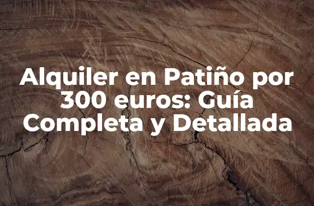 Alquiler en Patiño por 300 Euros: Guía Completa y Detallada