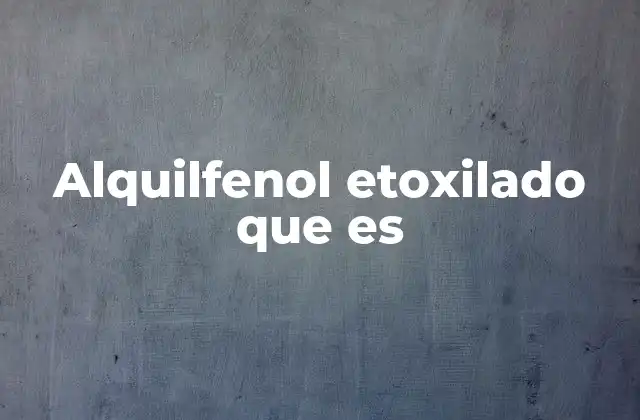 Alquilfenol Etoxilado que es