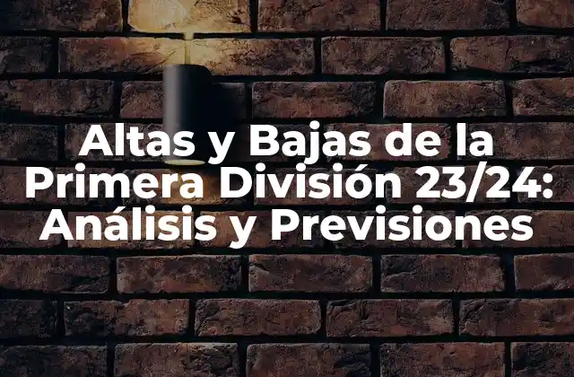 Altas y Bajas de la Primera División 23/24: Análisis y Previsiones