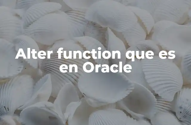 Alter Function que es en Oracle