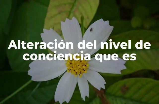 Cómo se manifiesta una alteración del nivel de conciencia