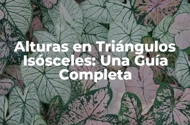 Alturas en Triángulos Isósceles: una Guía Completa