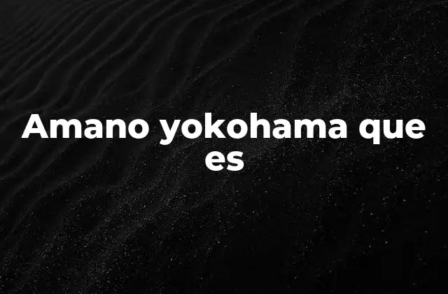Amano Yokohama que es