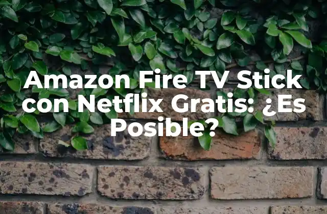 Amazon Fire Tv Stick con Netflix Gratis: ¿es Posible?