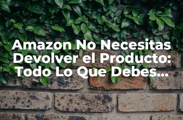 Amazon No Necesitas Devolver el Producto: Todo Lo que Debes Saber 2 ¿Qué es la Política de Amazon No Necesitas Devolver el Producto?