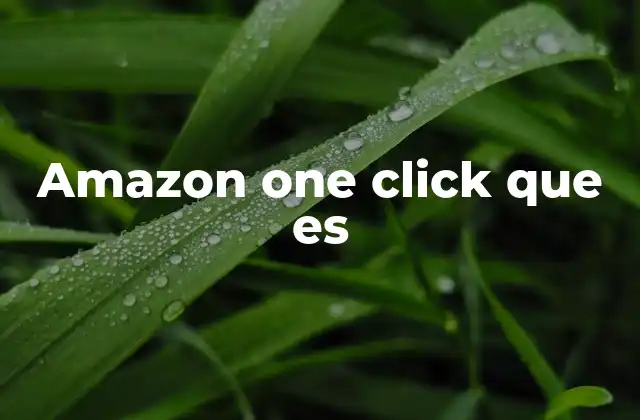 Amazon One Click que es