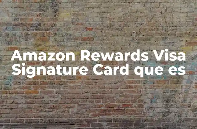 Amazon Rewards Visa Signature Card que es