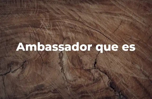 Ambassador que es