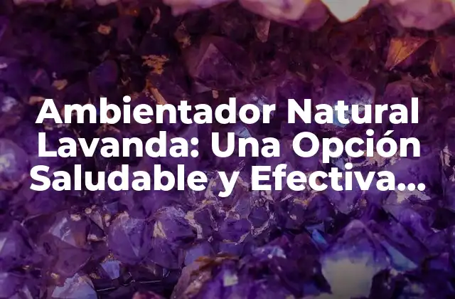 Ambientador Natural Lavanda: una Opción Saludable y Efectiva para Frescar Tu Hogar