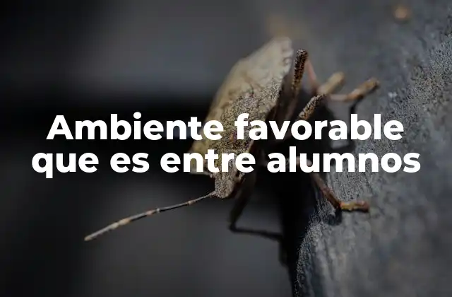 Ambiente Favorable que es entre Alumnos