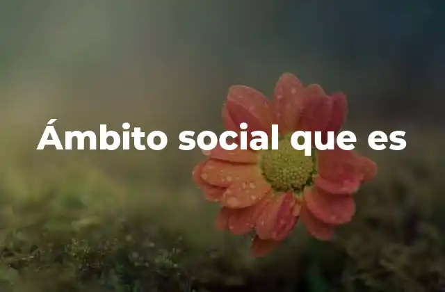 Ámbito Social que es