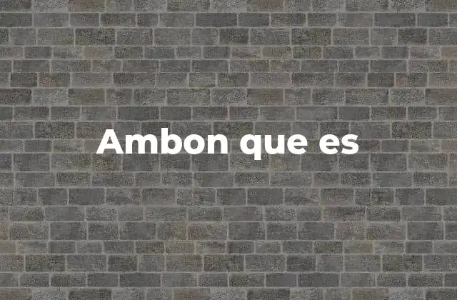 Ambon que es