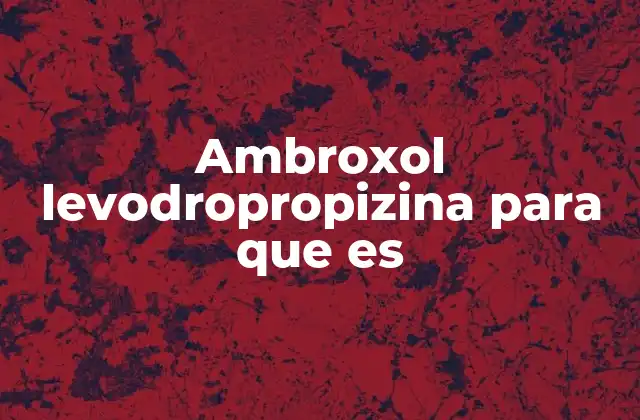 Ambroxol Levodropropizina para que es