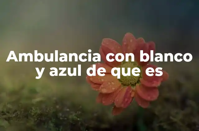 Ambulancia con Blanco y Azul de que es