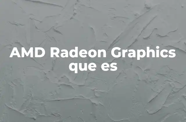 Amd Radeon Graphics que es