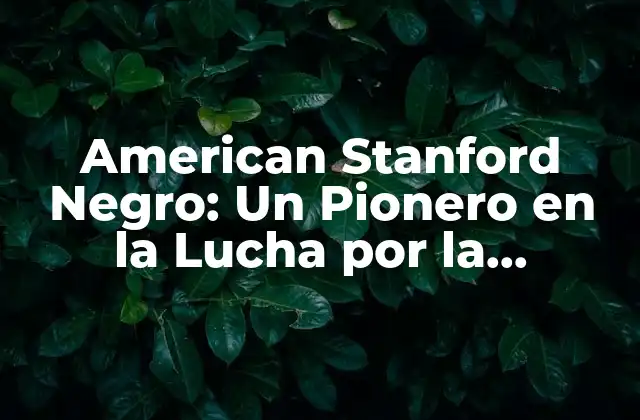 American Stanford Negro: un Pionero en la Lucha por la Igualdad