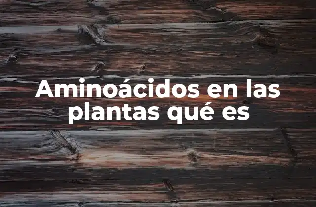 El papel de los aminoácidos en la fisiología vegetal