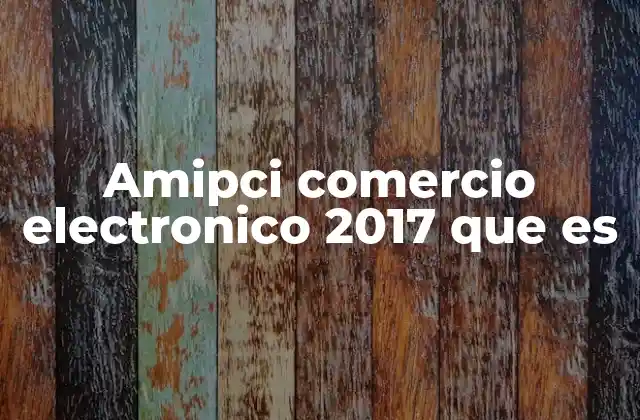 Amipci Comercio Electronico 2017 que es