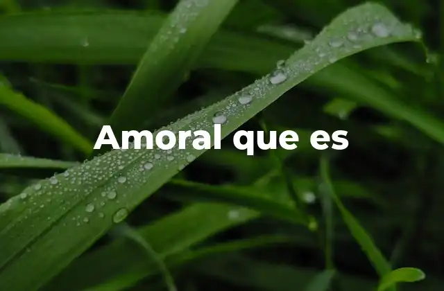 Amoral que es