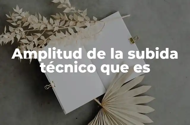 Amplitud de la Subida Técnico que es
