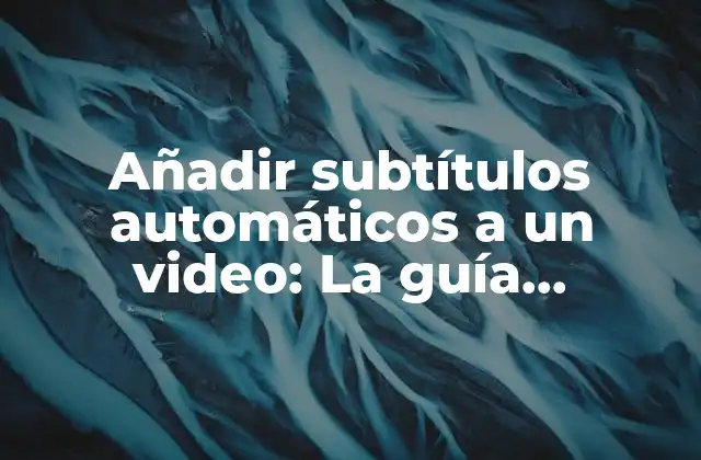 Añadir Subtítulos Automáticos a un Video: la Guía Definitiva