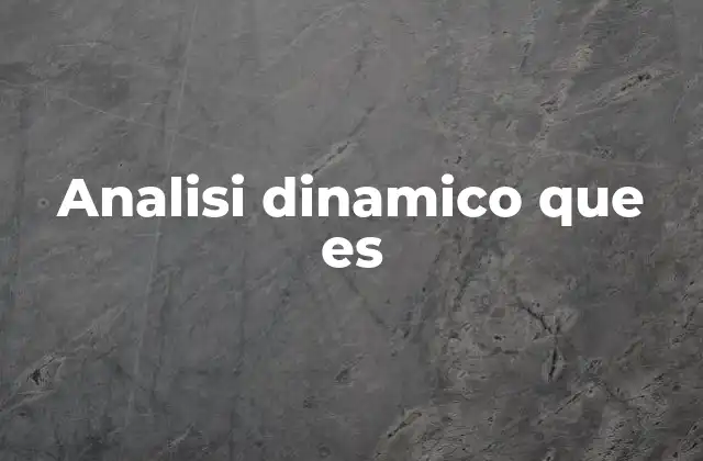 Analisi Dinamico que es