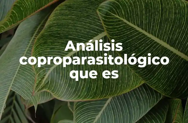 Análisis Coproparasitológico que es