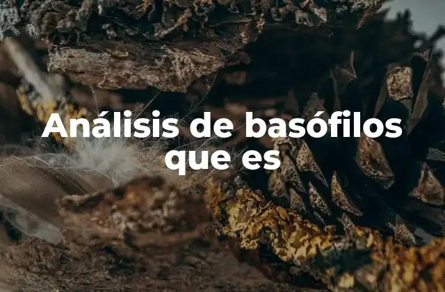 Análisis de Basófilos que es