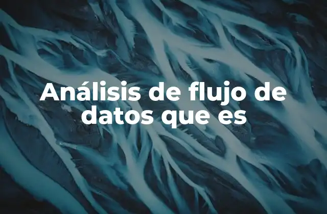 Análisis de Flujo de Datos que es