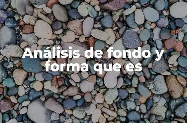 Análisis de Fondo y Forma que es
