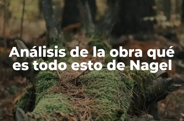 Análisis de la Obra Qué es Todo Esto de Nagel