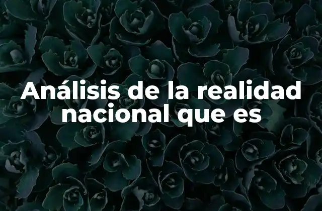 Análisis de la Realidad Nacional que es 2 Comprendiendo el contexto nacional sin mencionar directamente el análisis