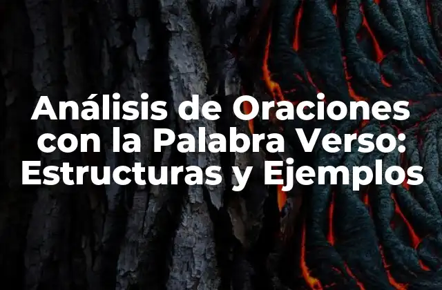 Análisis de Oraciones con la Palabra Verso: Estructuras y Ejemplos