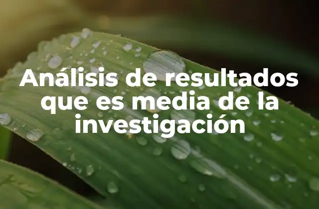 Análisis de Resultados que es Media de la Investigación