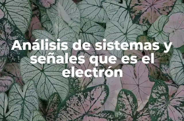 Análisis de Sistemas y Señales que es el Electrón
