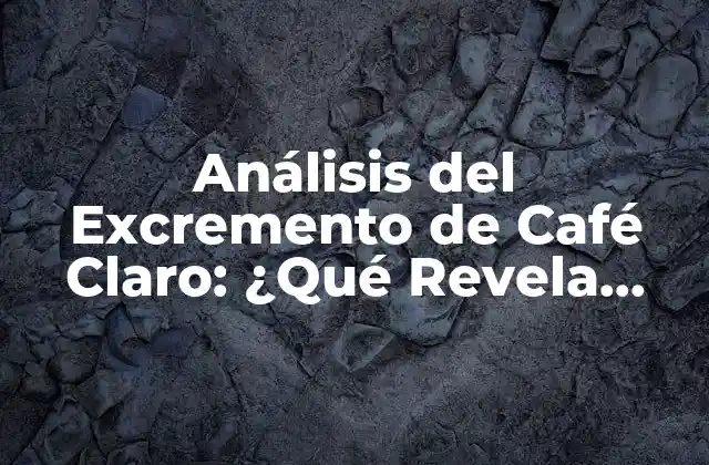 Análisis Del Excremento de Café Claro: ¿qué Revela sobre Nuestra Salud?