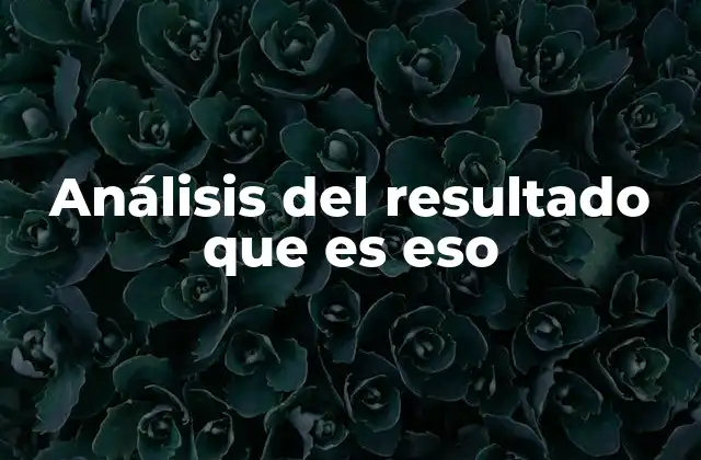 Análisis Del Resultado que es Eso 2 La importancia de interpretar los resultados obtenidos