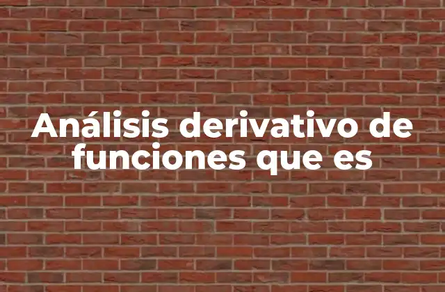 Análisis Derivativo de Funciones que es
