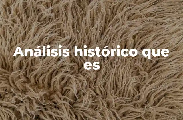 Análisis Histórico que es