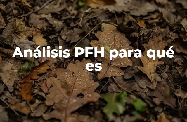 Análisis Pfh para Qué es