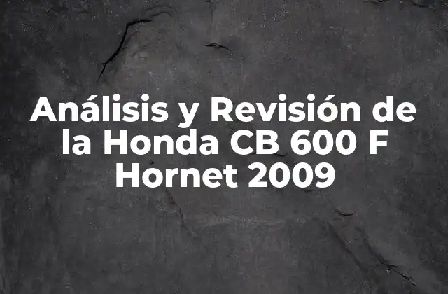 Análisis y Revisión de la Honda Cb 600 F Hornet 2009