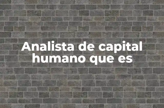 Analista de Capital Humano que es