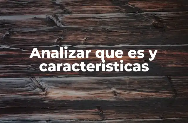 El proceso de descomposición como base del análisis