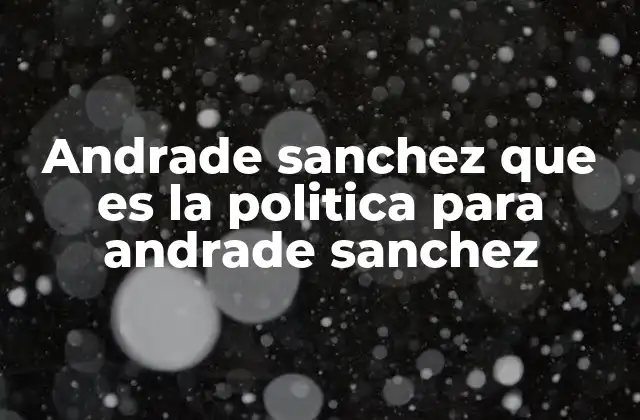 Andrade Sanchez que es la Politica para Andrade Sanchez 2 La visión de Andrés Andrade Sánchez sobre el liderazgo político